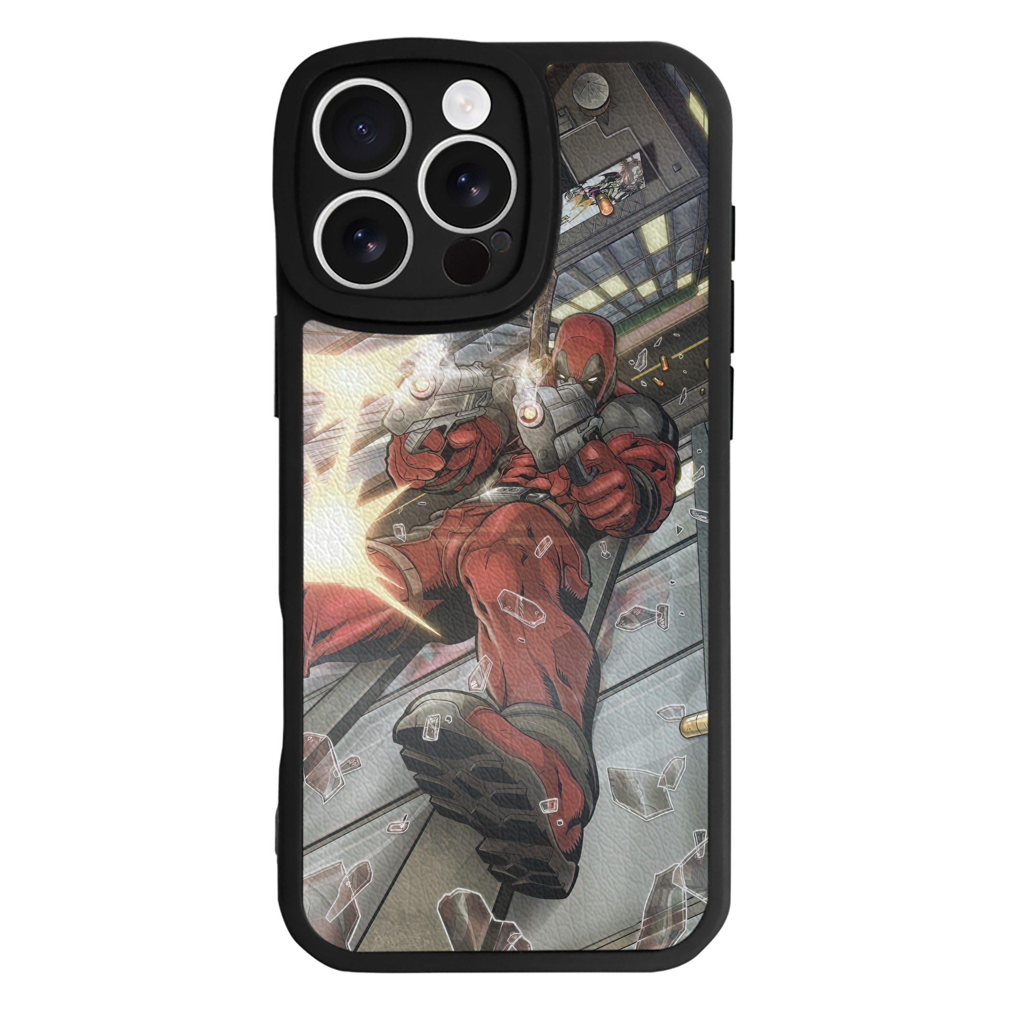 （画像用） Deadpool デッドプール 【iPhone 16シリーズ対応】シリコンスマホケース（レザー調） 材質：シリコン